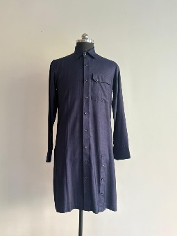 Blue Constructed Silk Kurta - cloth image 2