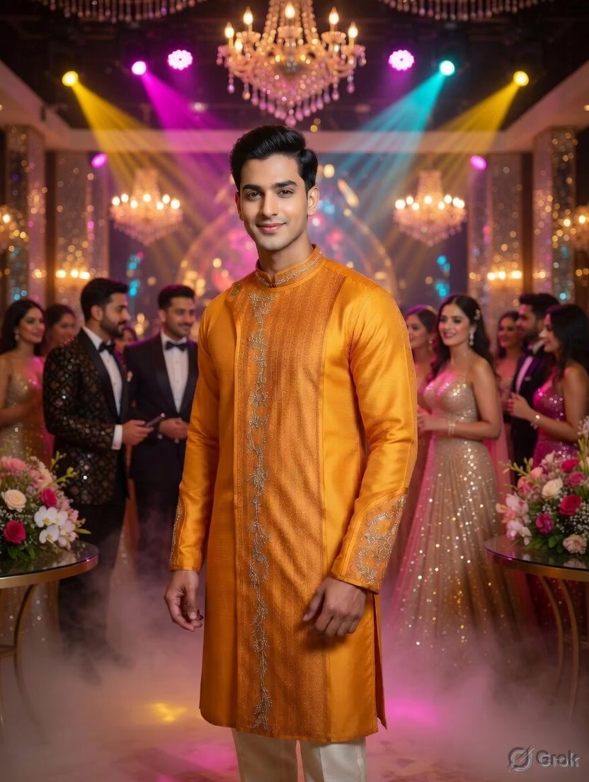 Yellow Embroidered Kurta