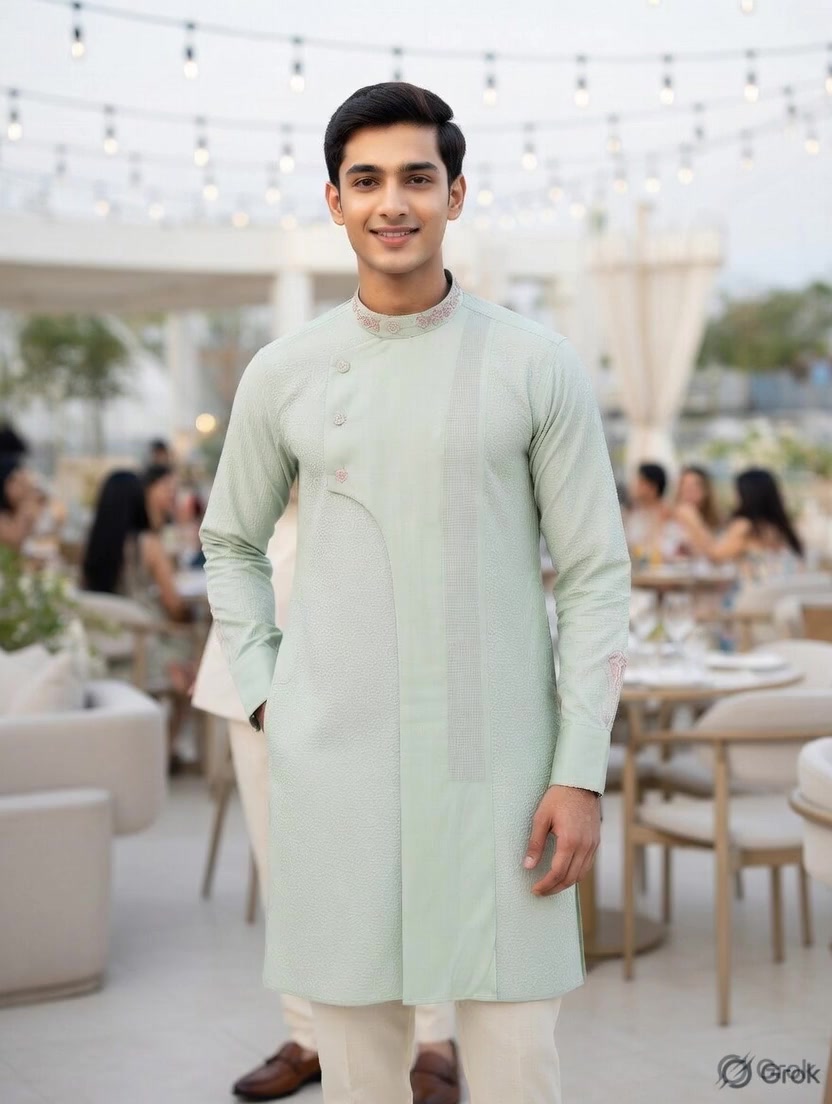 Light Green embroidered Kurta