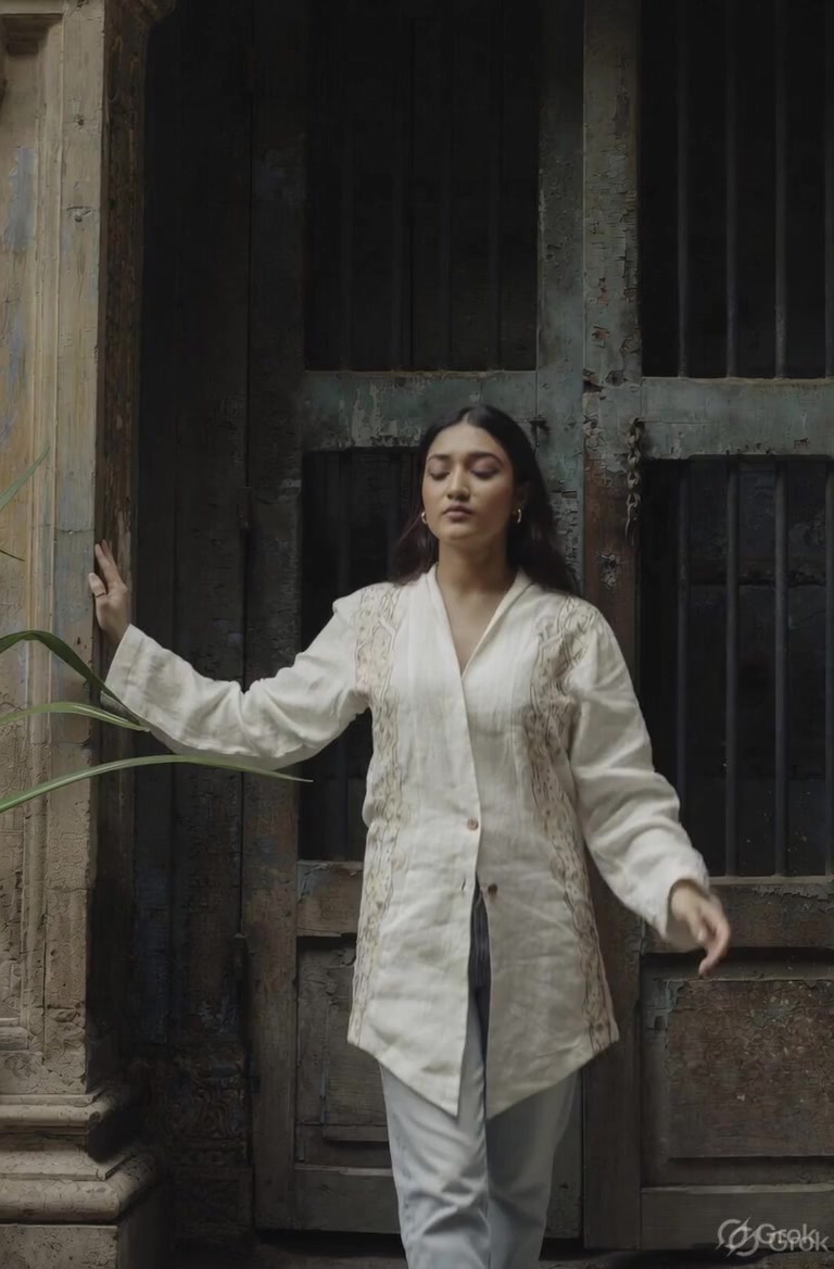 Off-white Embroidered Long Shirt