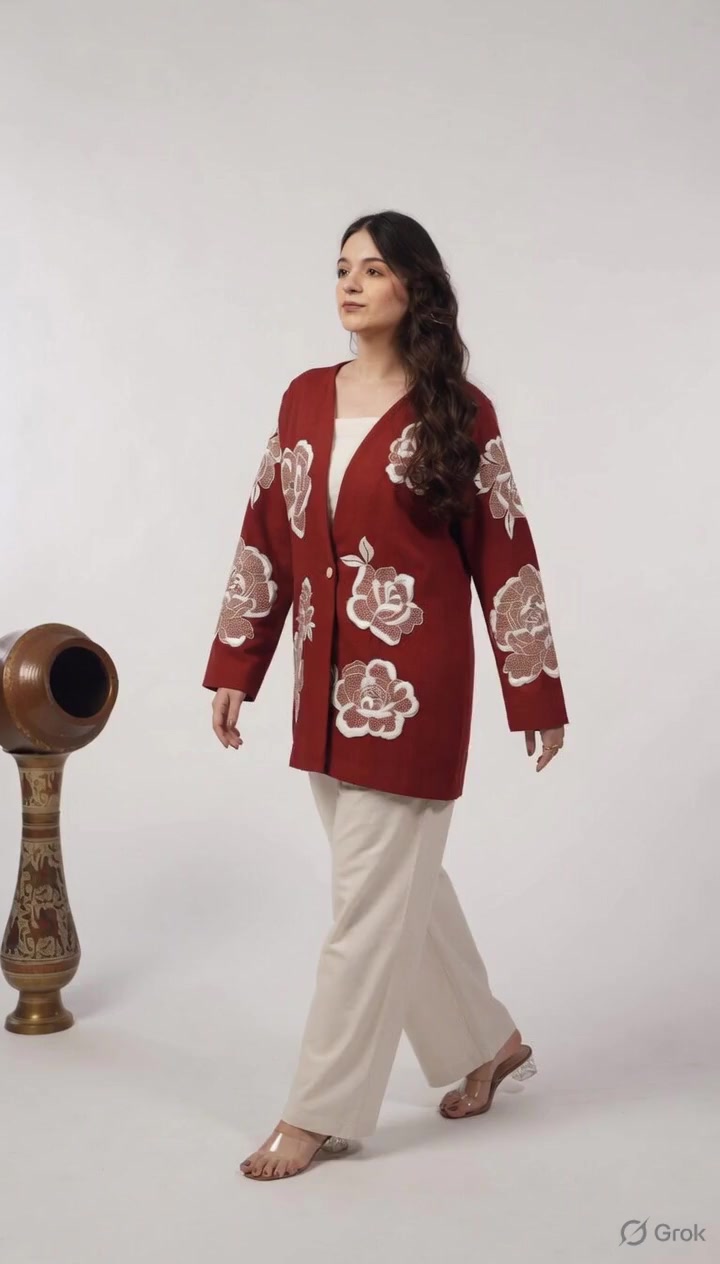 Maroon Floral Jacket