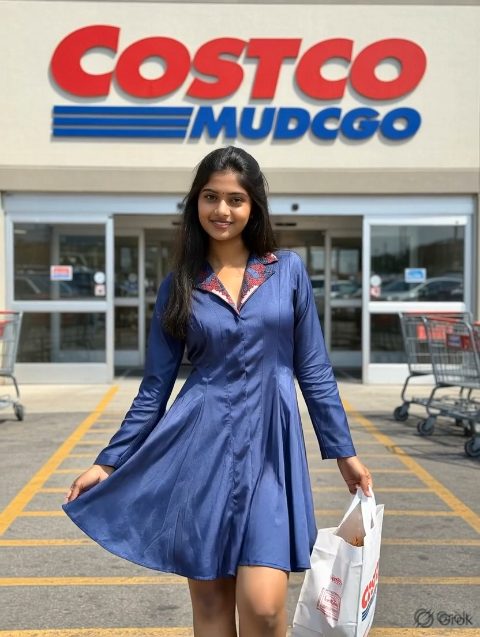 Embroidered Collar Dress