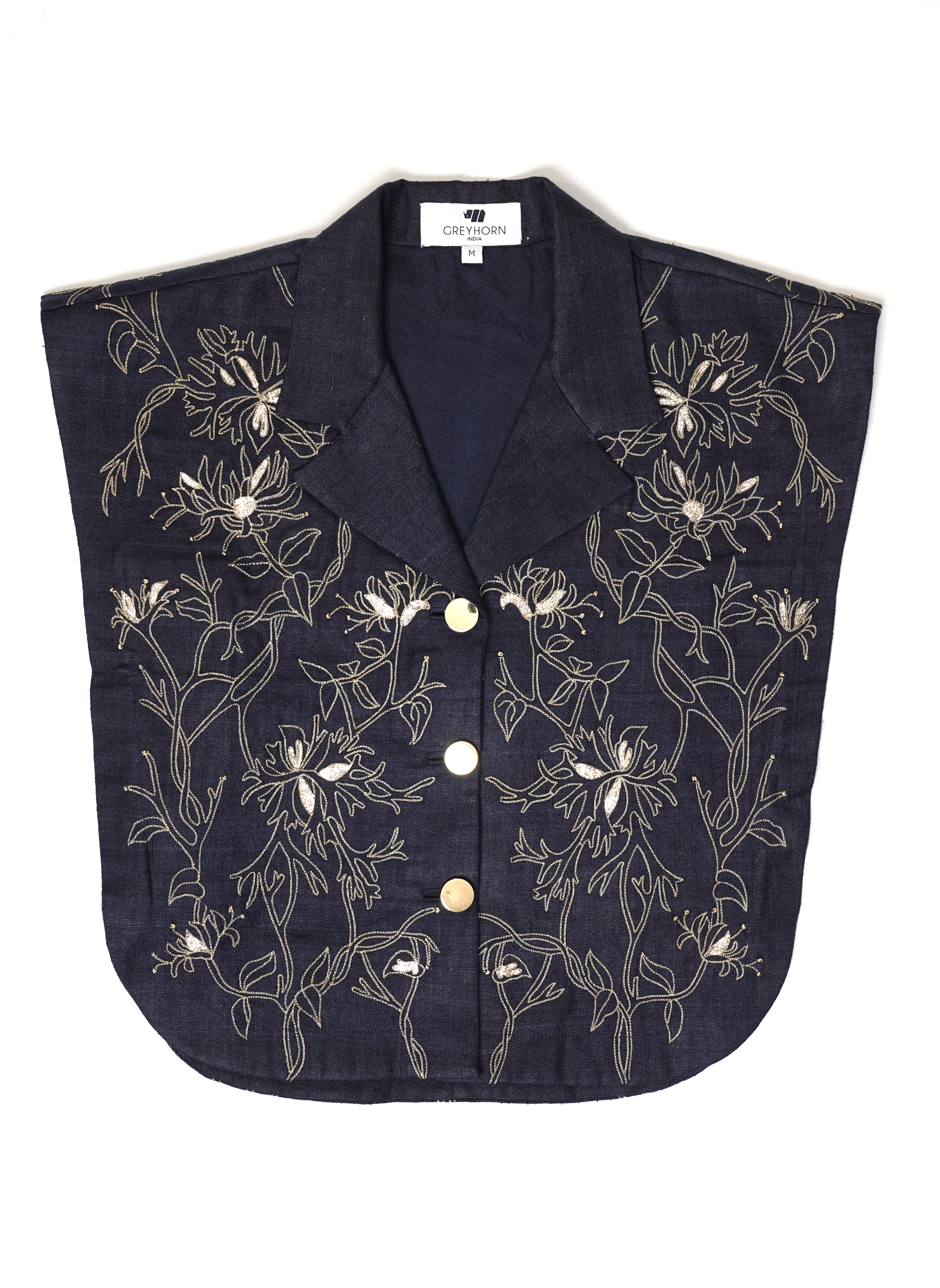 Dark Blue Embroidered Crop top - cloth image 2