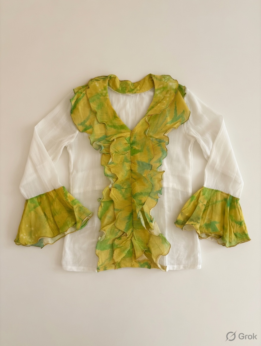 Yellow Ruffled Top - cloth image 1
