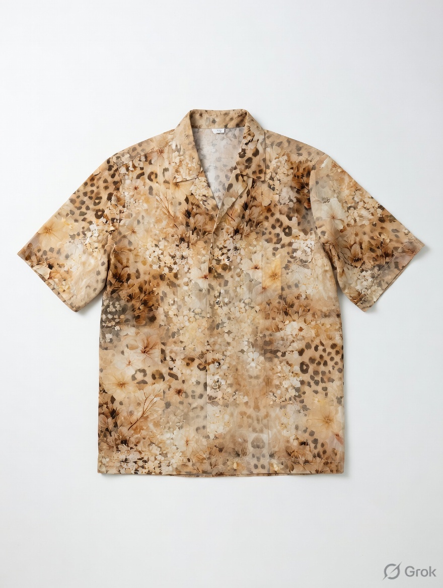 Floral Leopard Printed Shirt - cloth image 1