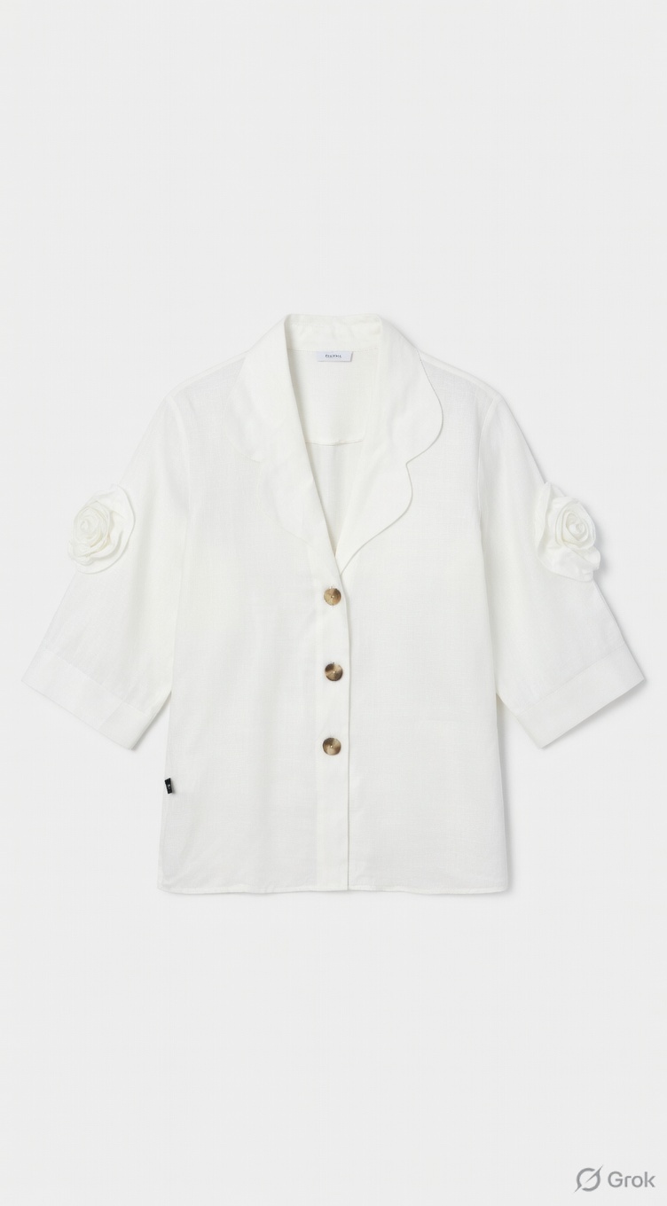 White Rose Sleeve Shirt - cloth image 1