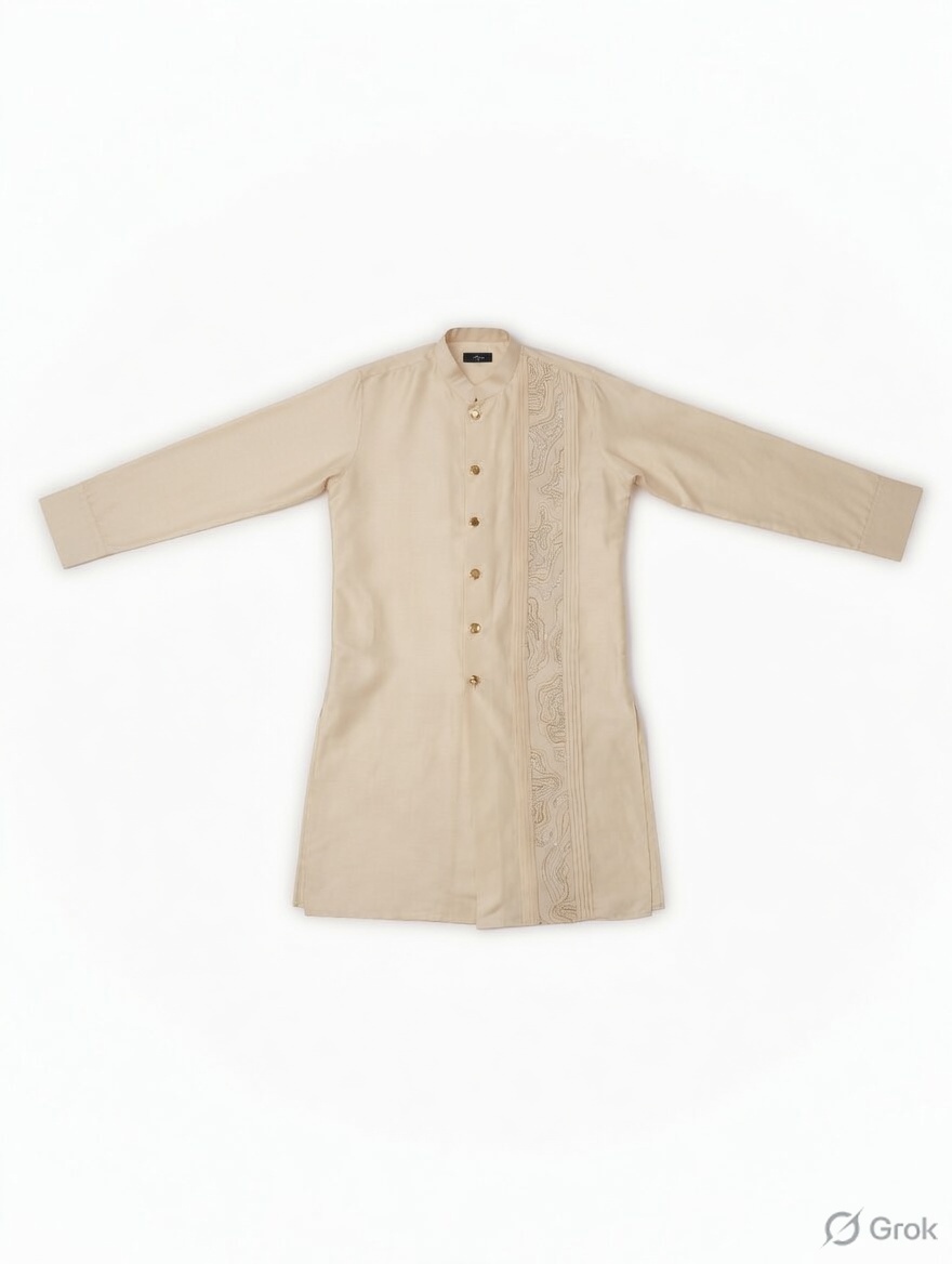 Beige Embroidered Kurta - cloth image 1