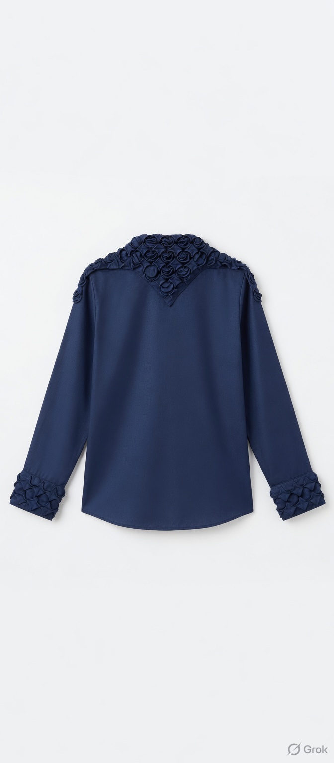 Dark Blue Smocking Shirt - cloth image 2