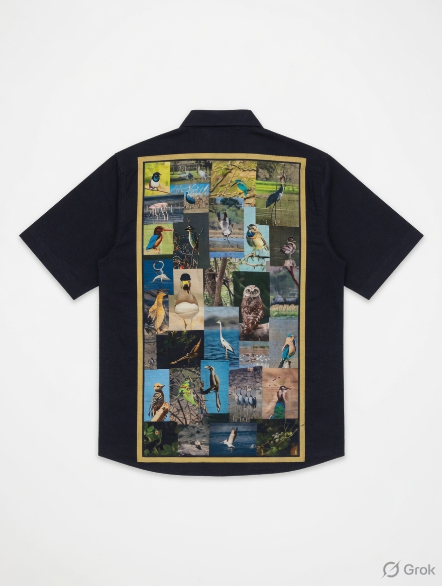 Bird Collage Printed Shirt - cloth image 2