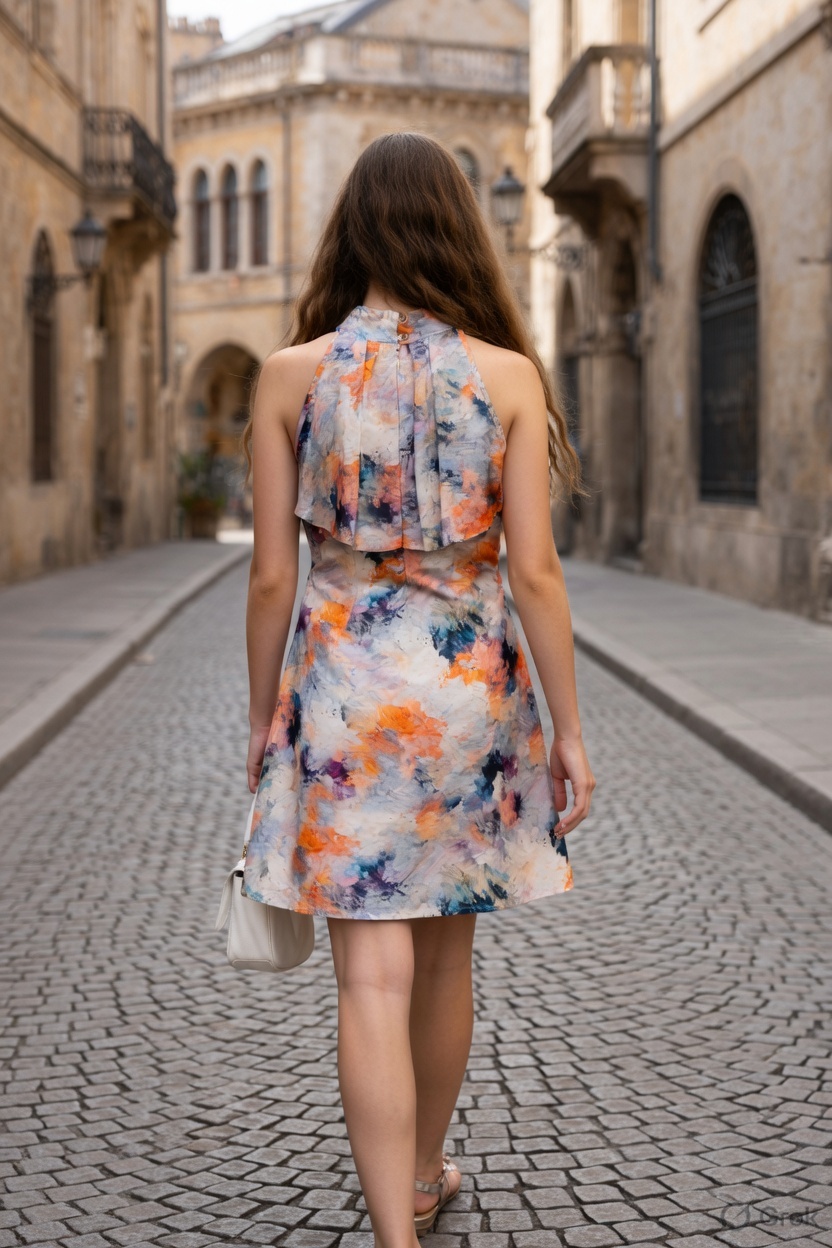 Brush Stroke Printed Dress 2