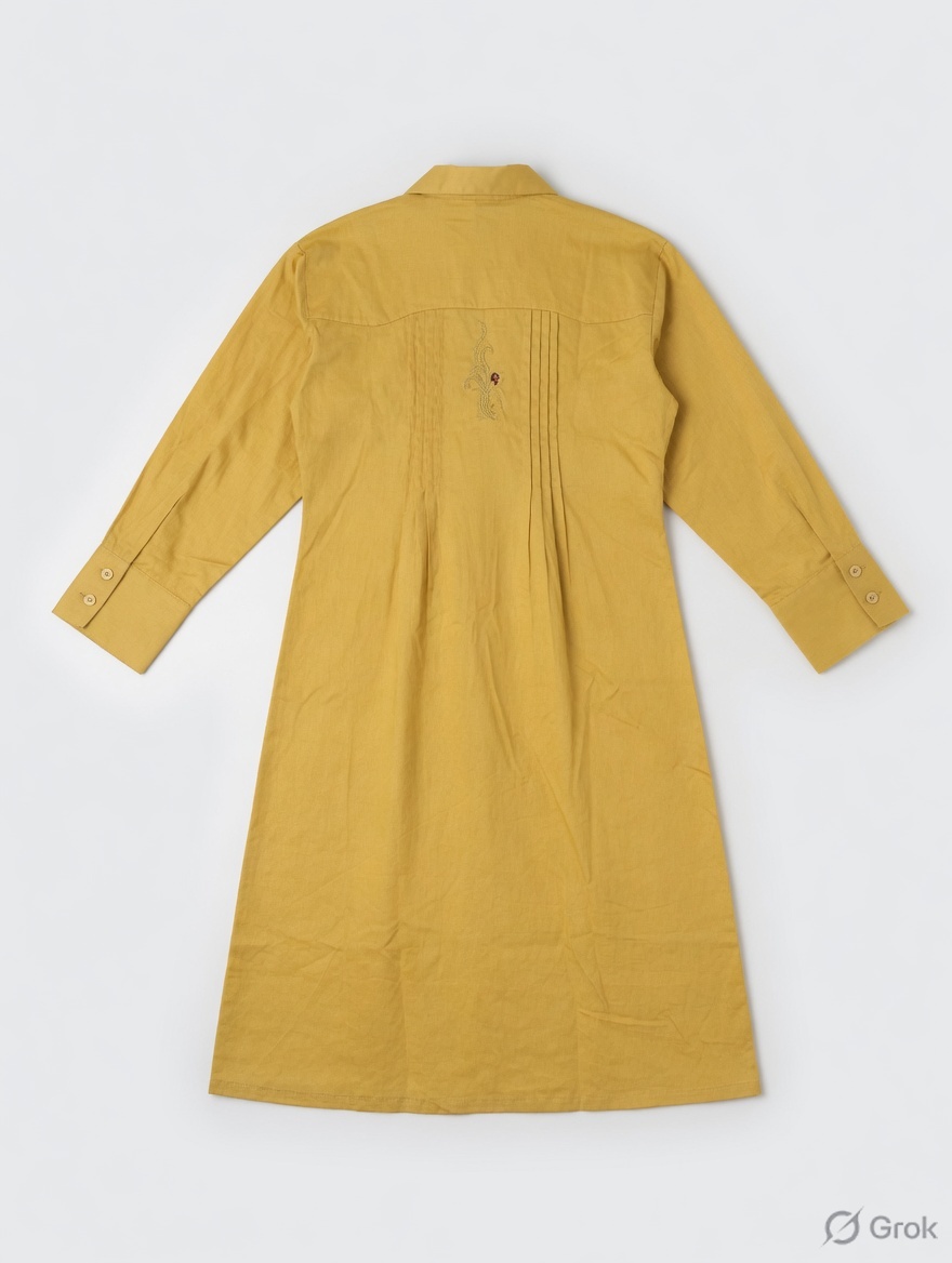 Yellow Pleated Dress - cloth image 2