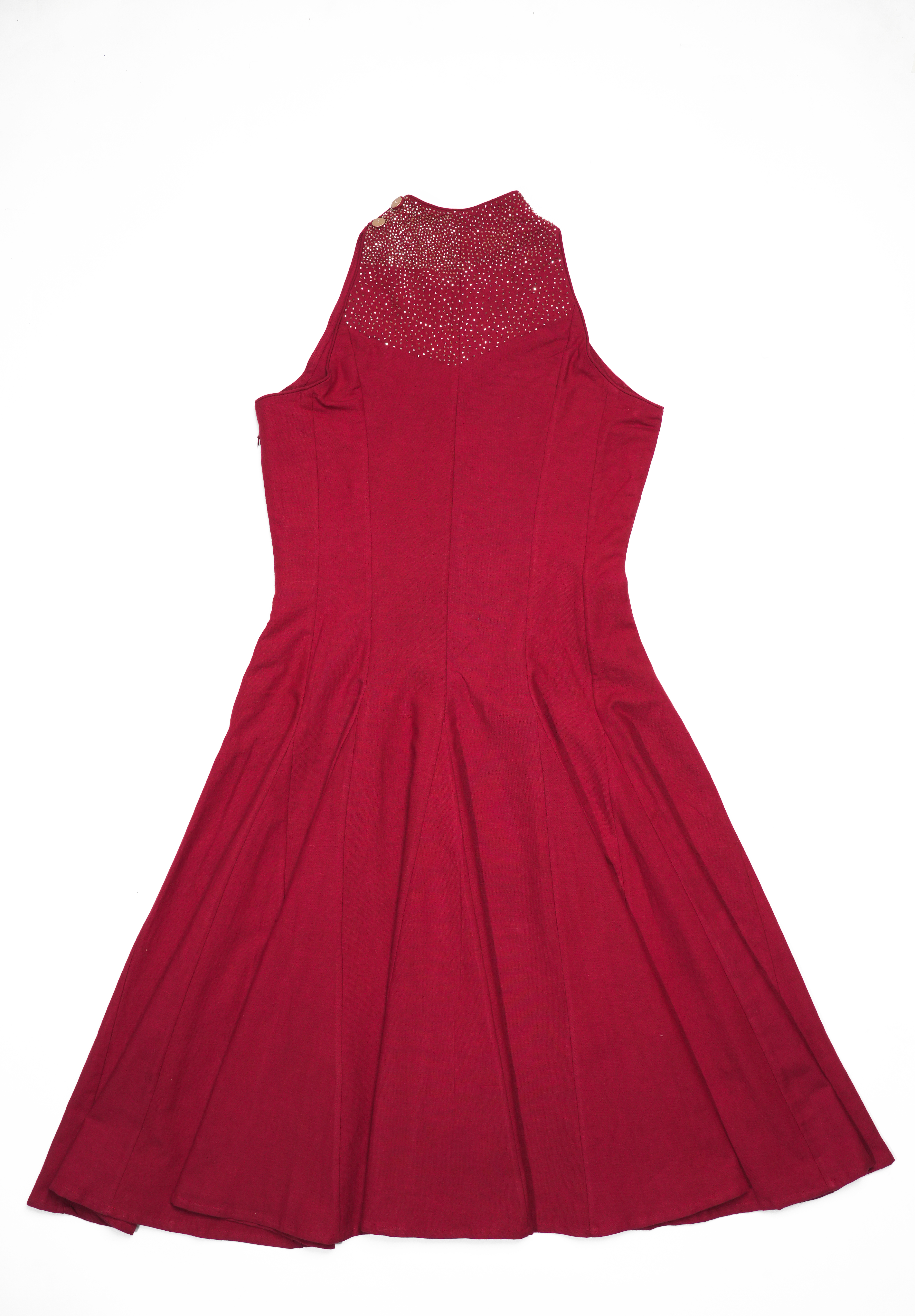 Maroon Beads Embroiderd Pannel Dress - cloth image 2