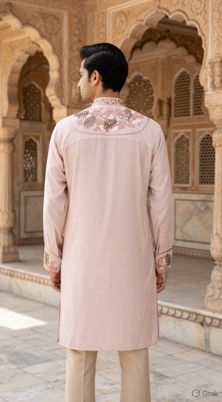 Baby Pink Embroidered Kurta 2
