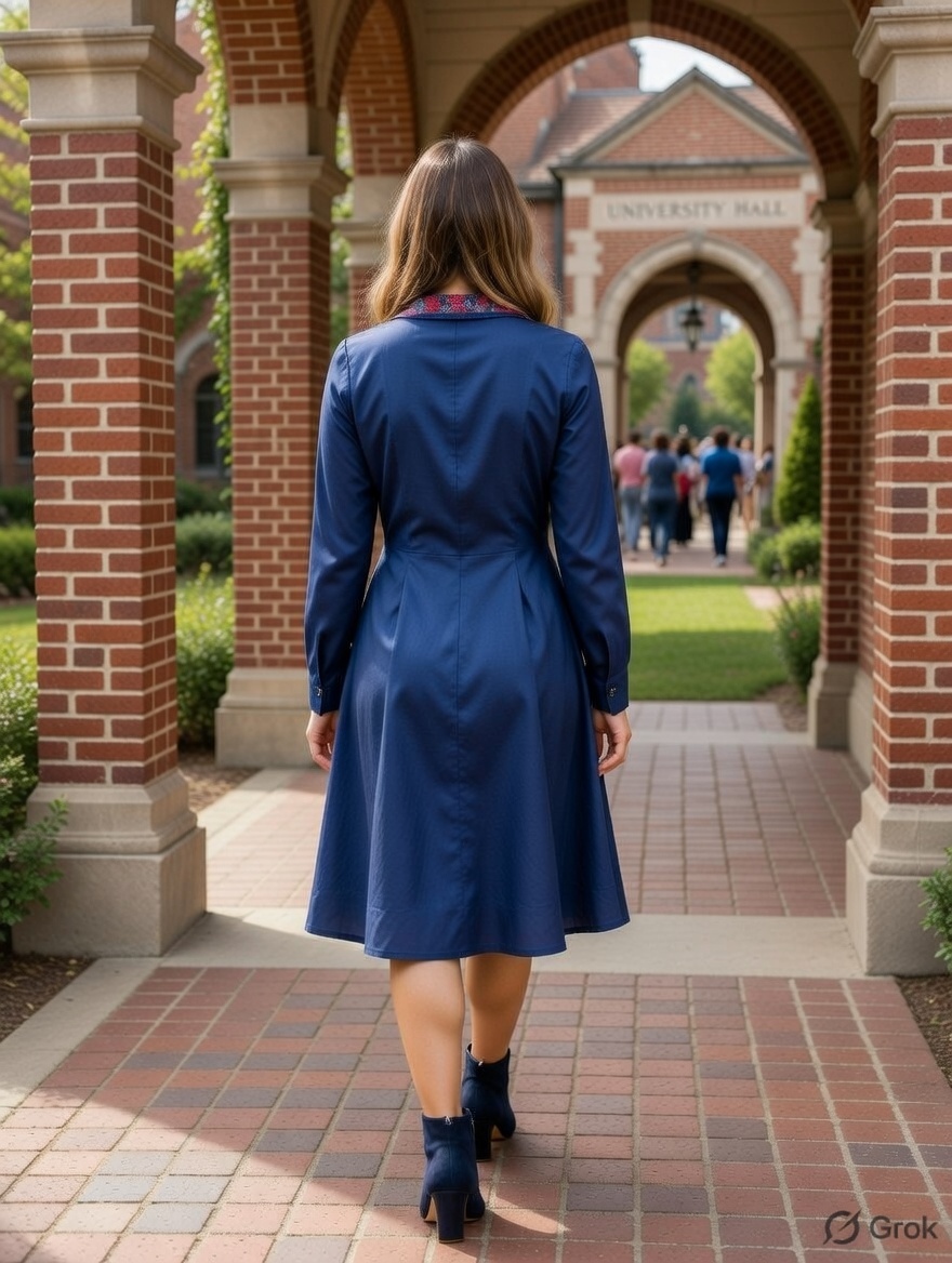 Embroidered Collar Dress 2