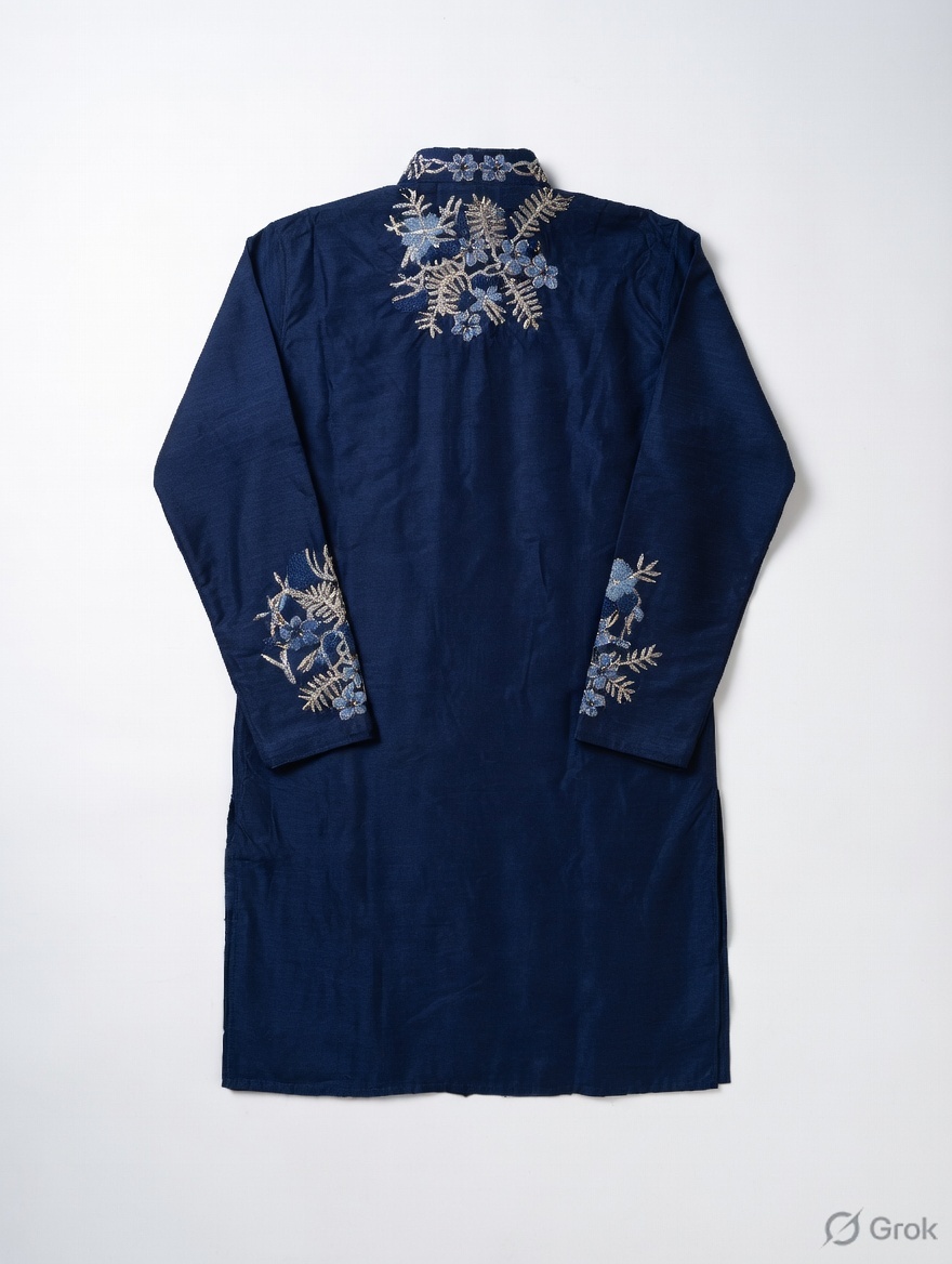 Blue Embroidered Kurta - cloth image 2