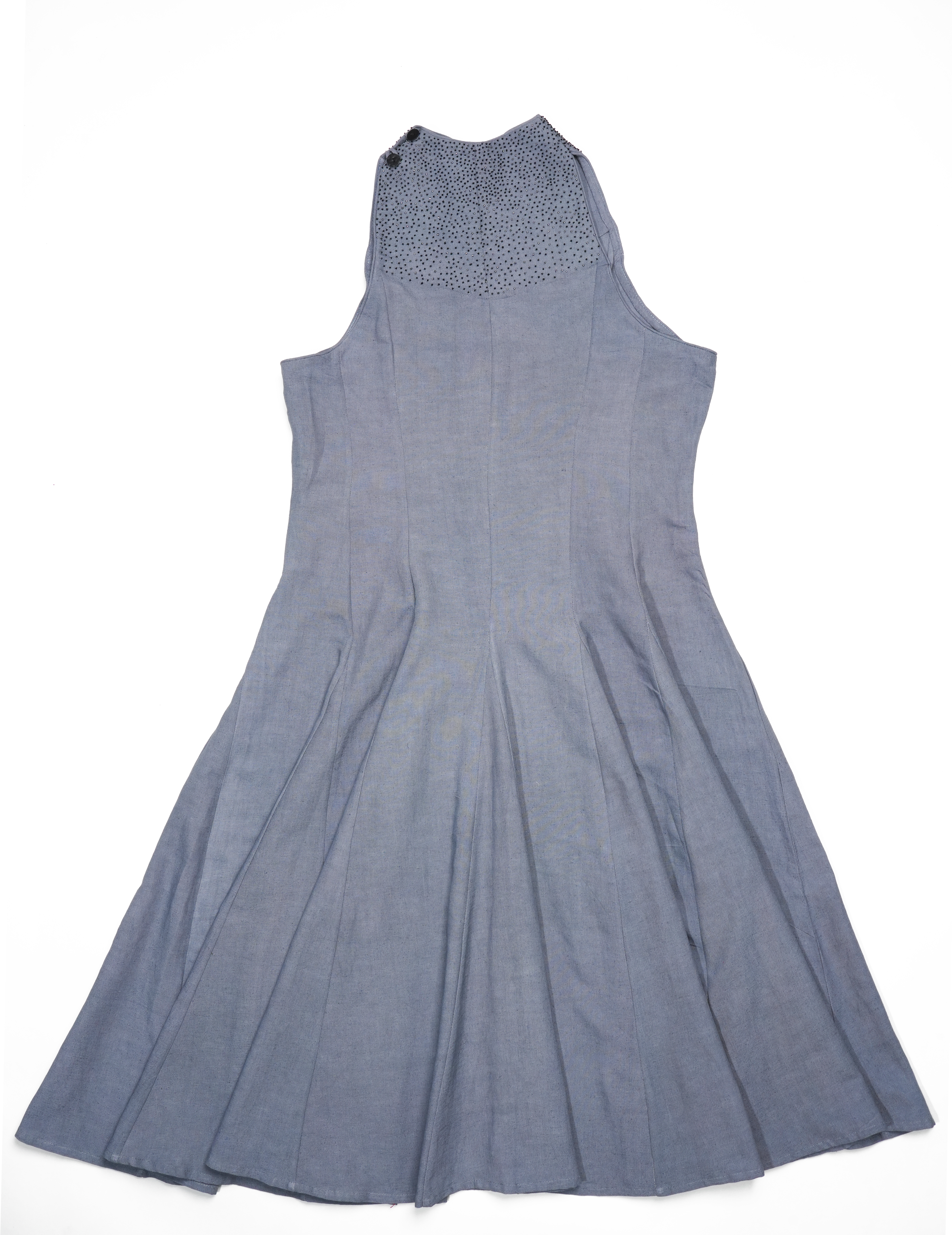 Grey Beads Embroidered Panel Dress - cloth image 1