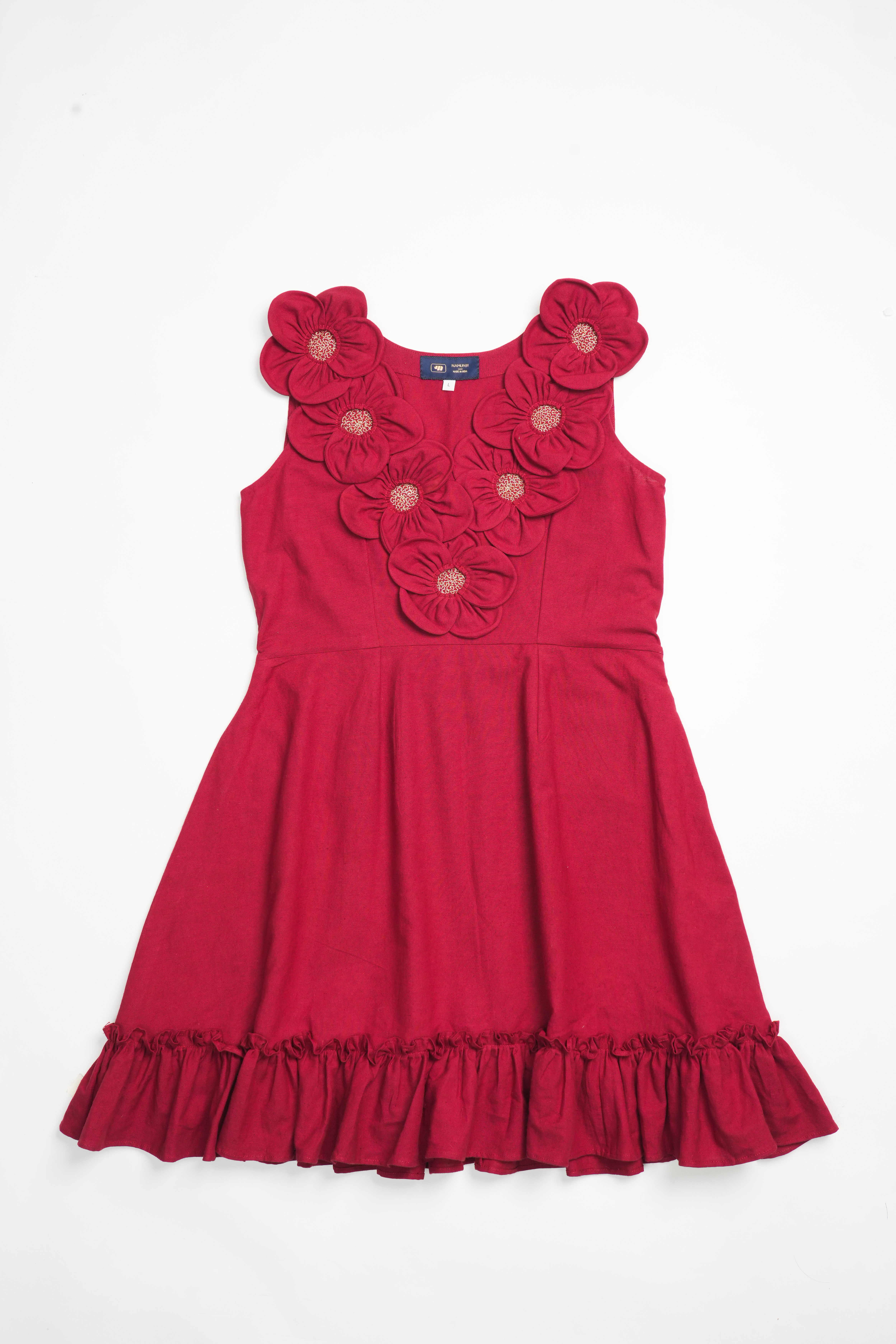 Maroon Flower Embroidered Dress - cloth image 1