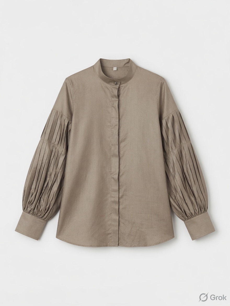 Gun Metal Pleated Shirt - cloth image 1
