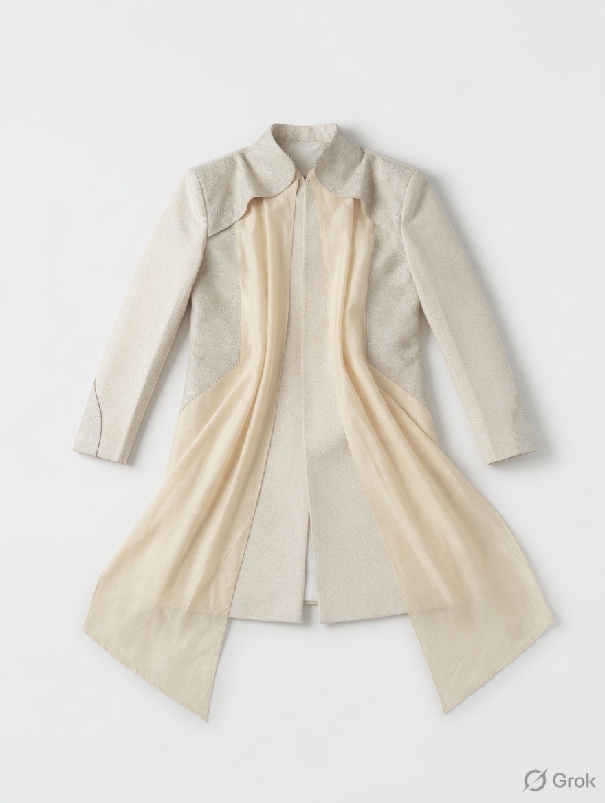 Beige Structured Kurta - cloth image 1