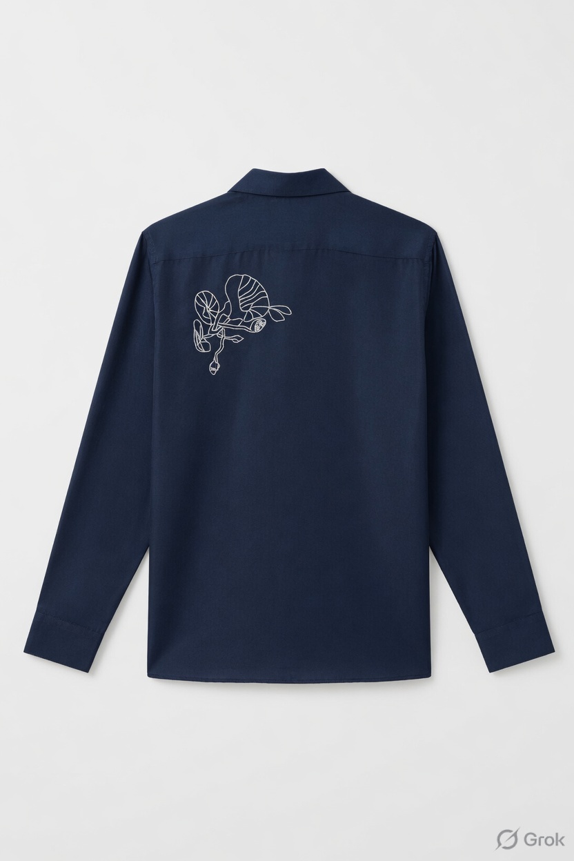 Blue Embroidered Silk shirt - cloth image 2