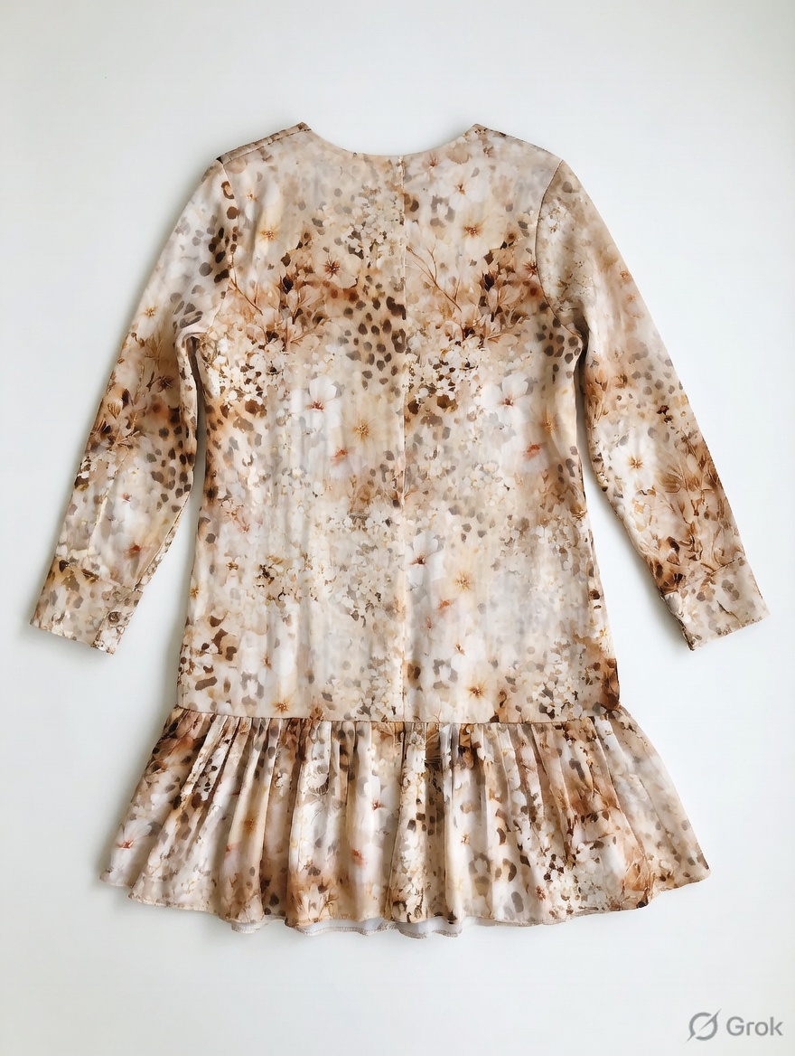 Leopard Floral Bottom Frilled Dress - cloth image 2