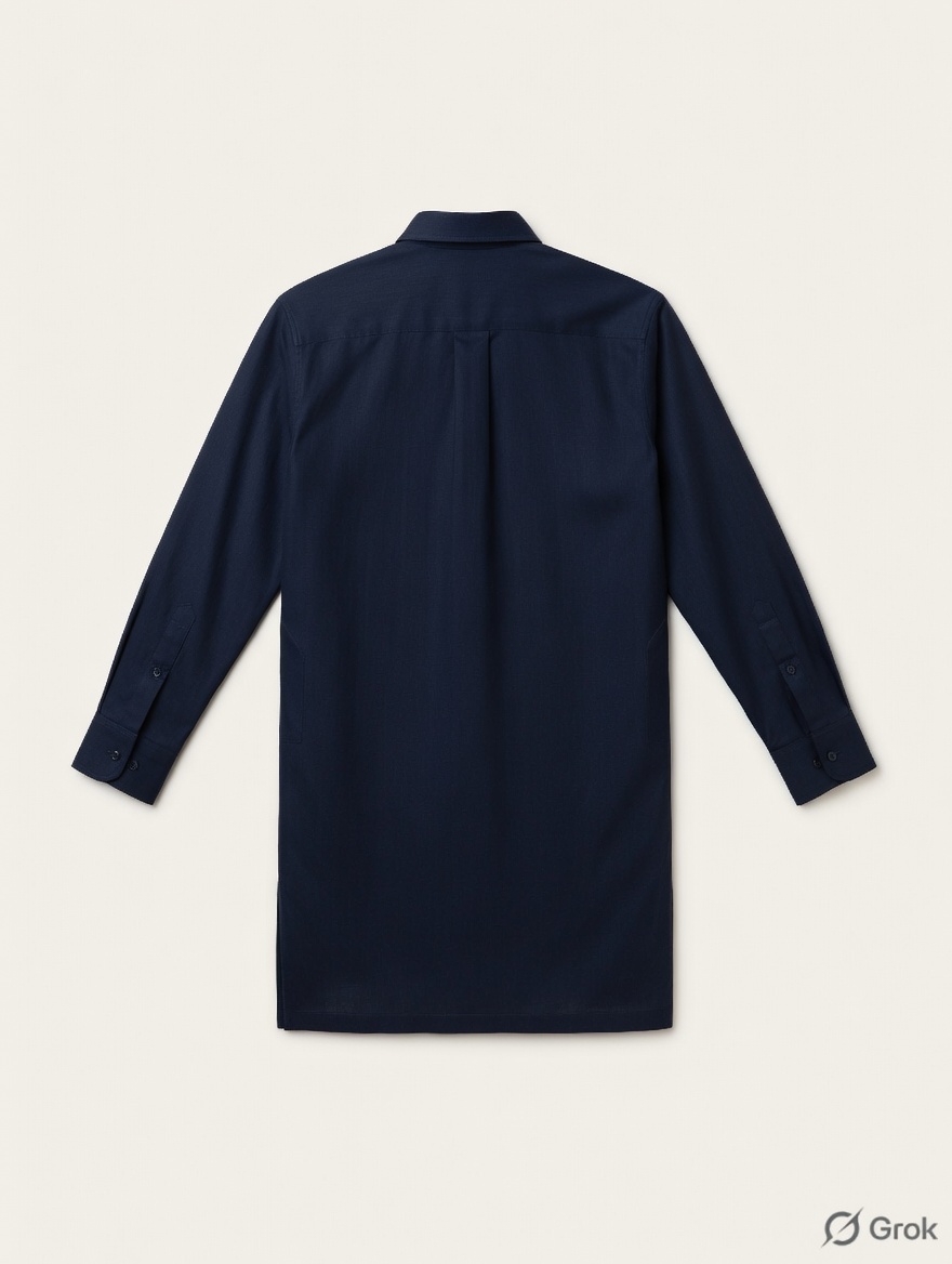 Blue Constructed Silk Kurta - cloth image 1