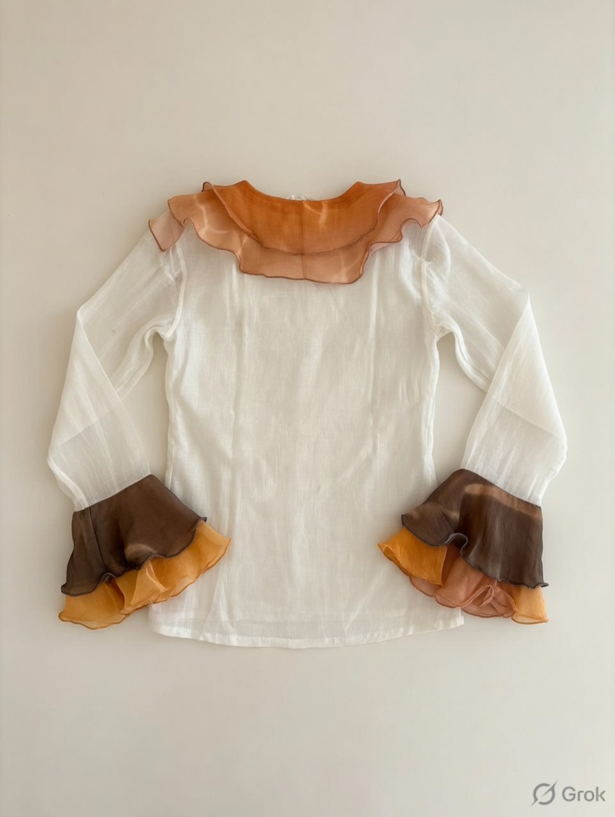 Orange Ruffled Top - cloth image 2