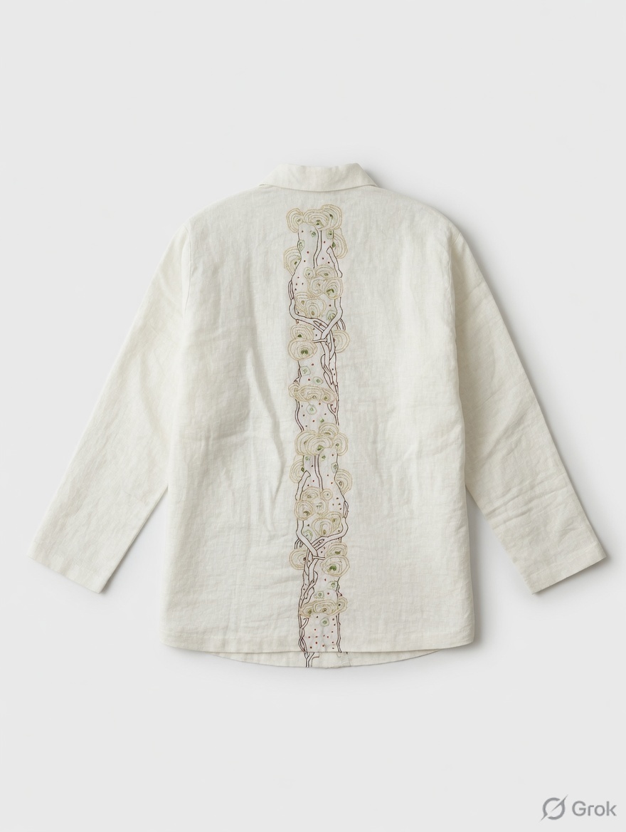 Off-white Embroidered Long Shirt - cloth image 2