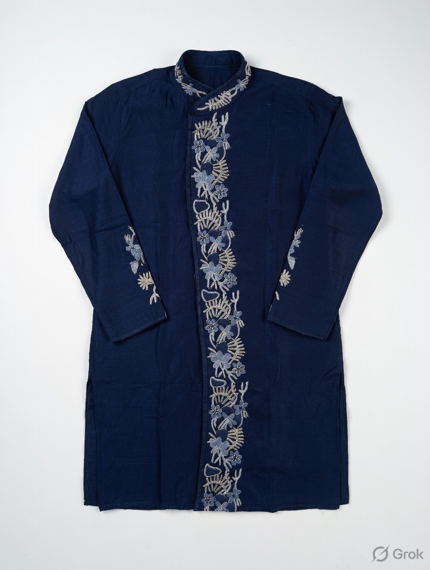 Blue Embroidered Kurta - cloth image 1