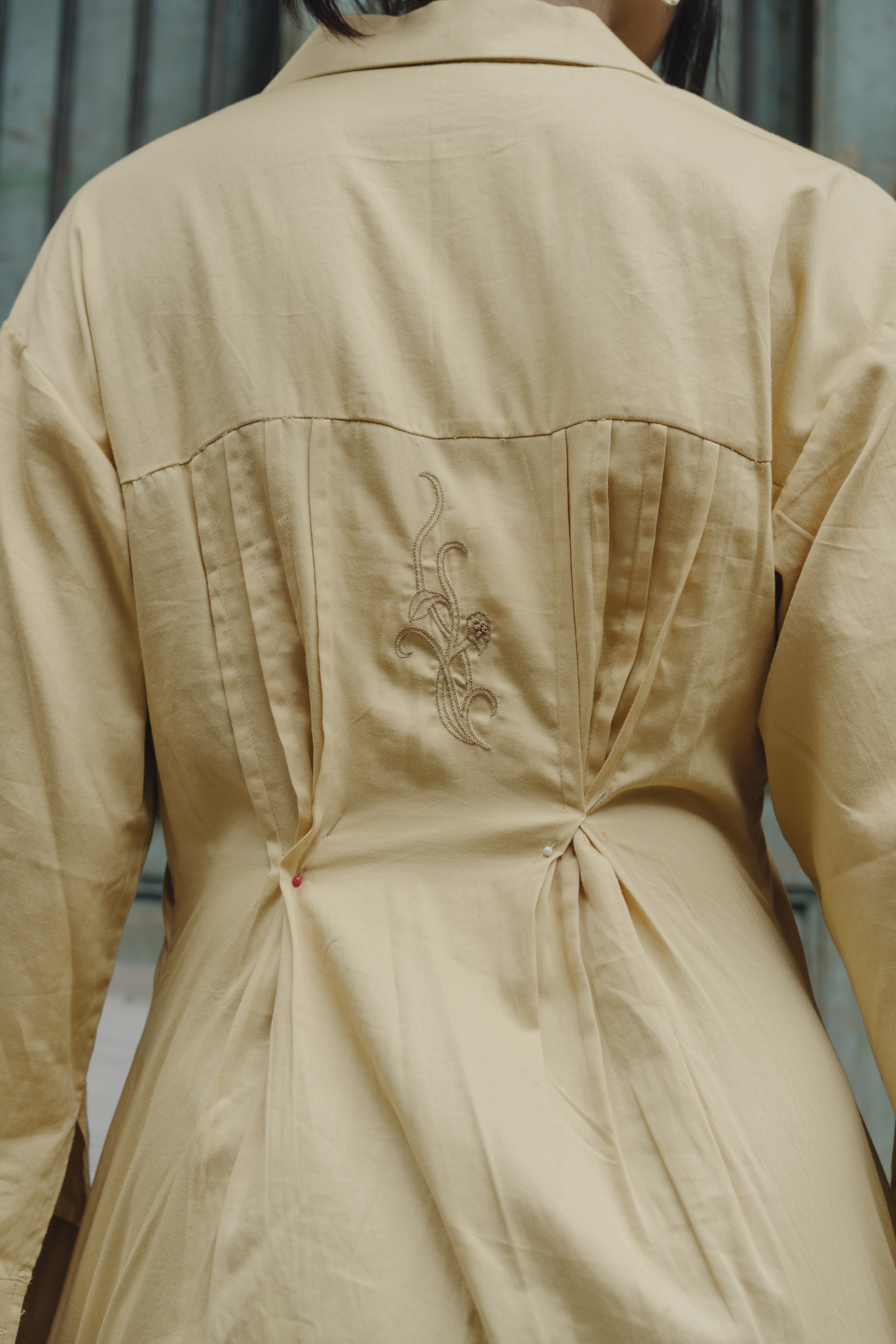 Yellow Pleated Dress 2
