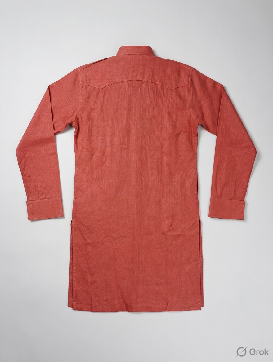 Red Constructed kurta - cloth image 2
