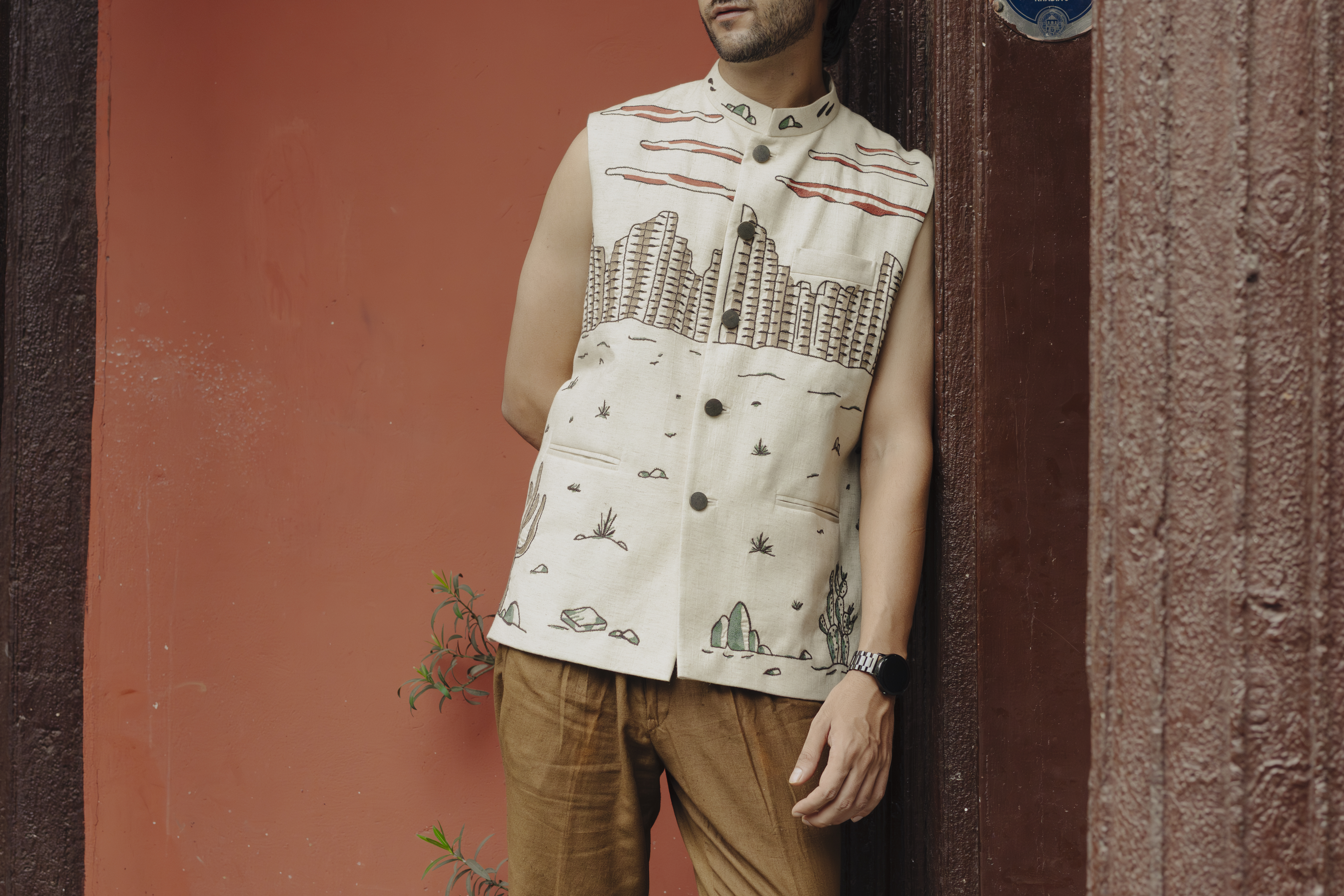 Cow Boy Embroidery Waistcoat 2