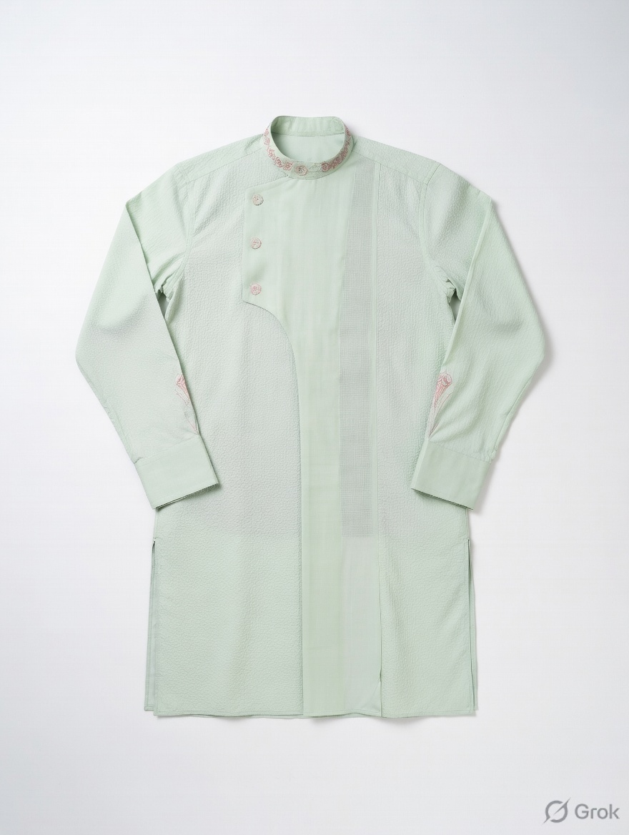 Light Green embroidered Kurta - cloth image 1