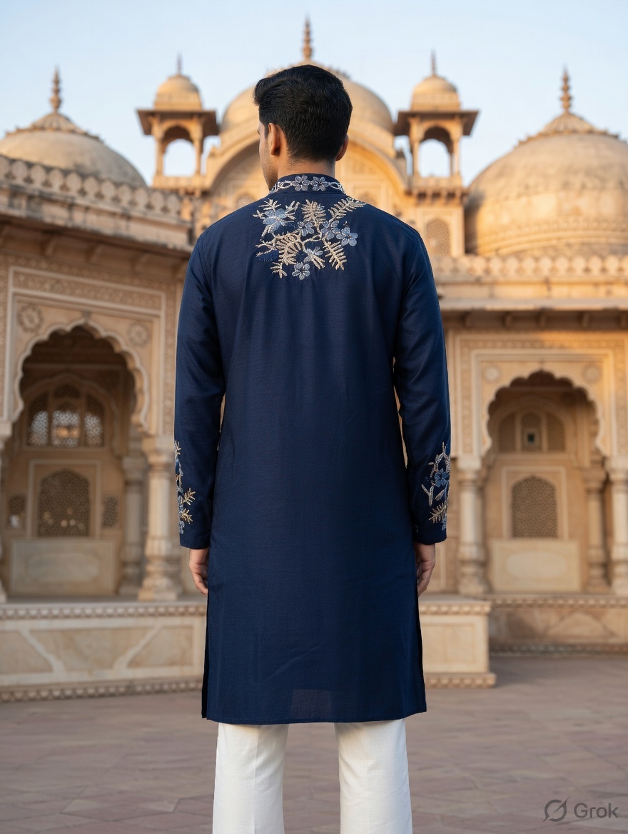 Blue Embroidered Kurta 2