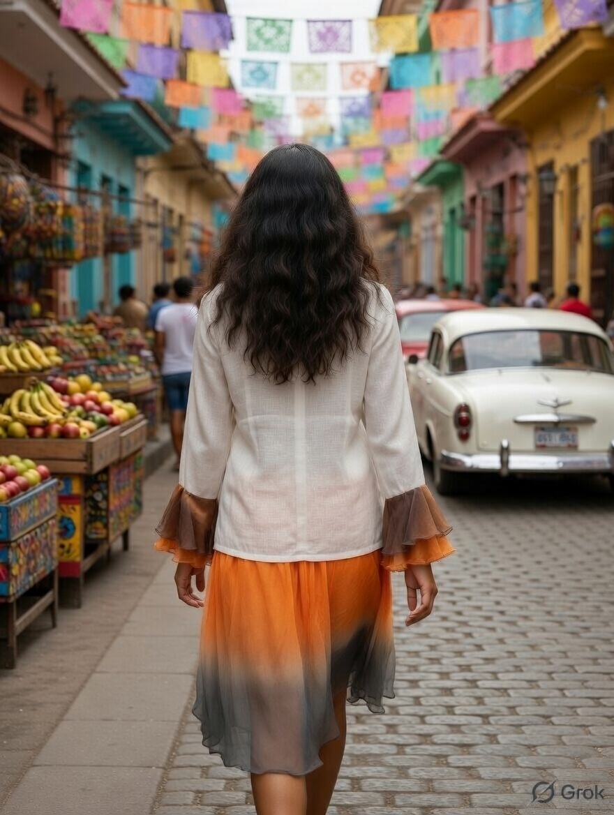 Orange Ruffled Top 2