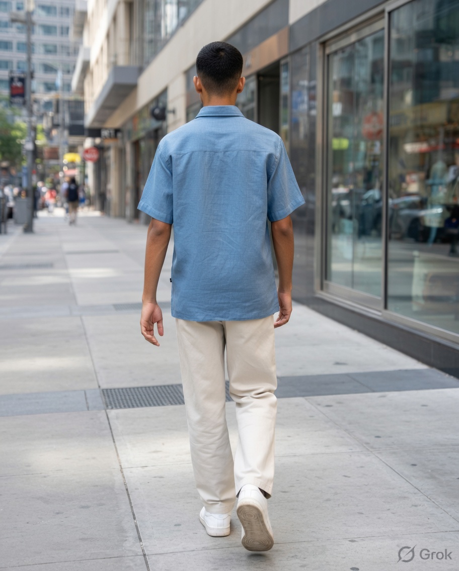 Sky Blue Khadi Shirt 2
