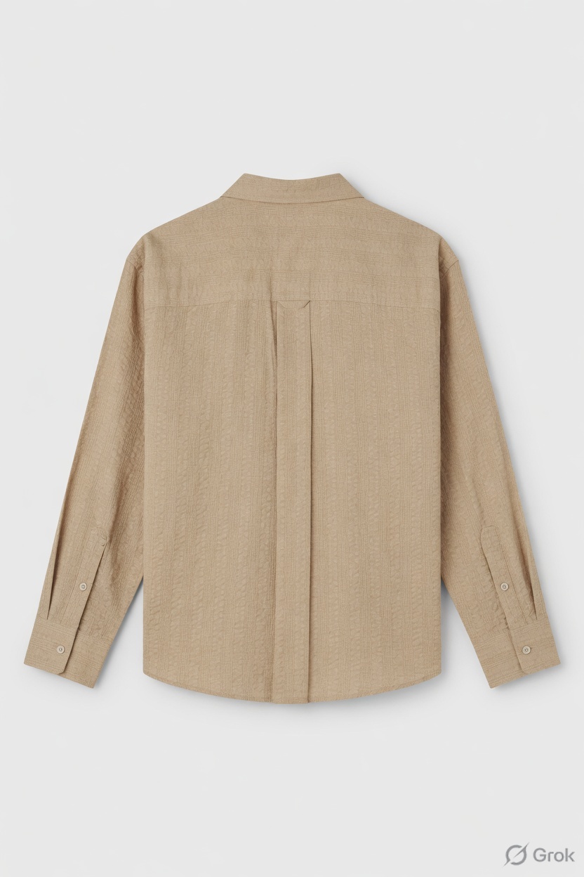 camel Silk Stripes Men Shirt - cloth image 2