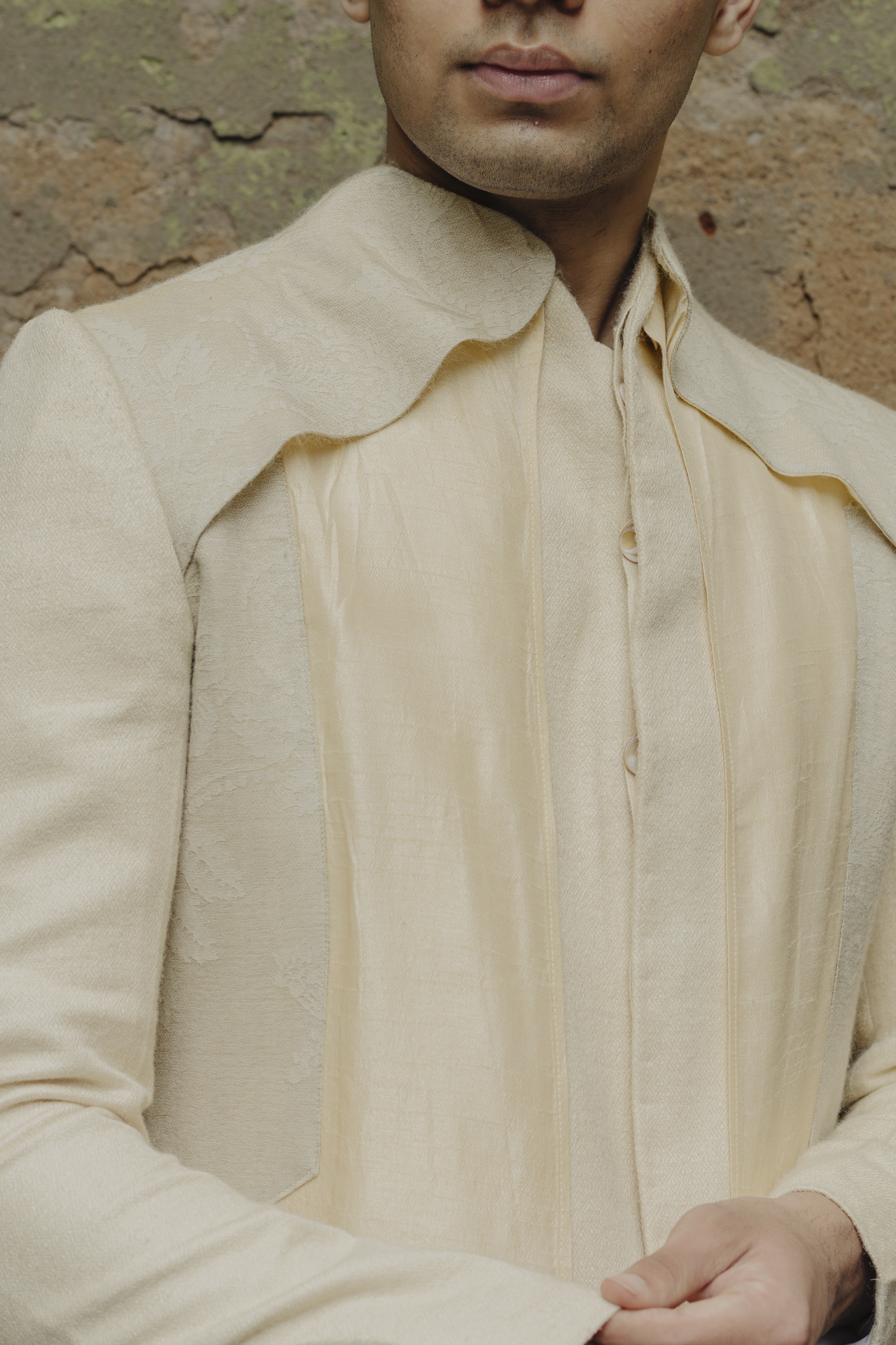 Beige Structured Kurta 4