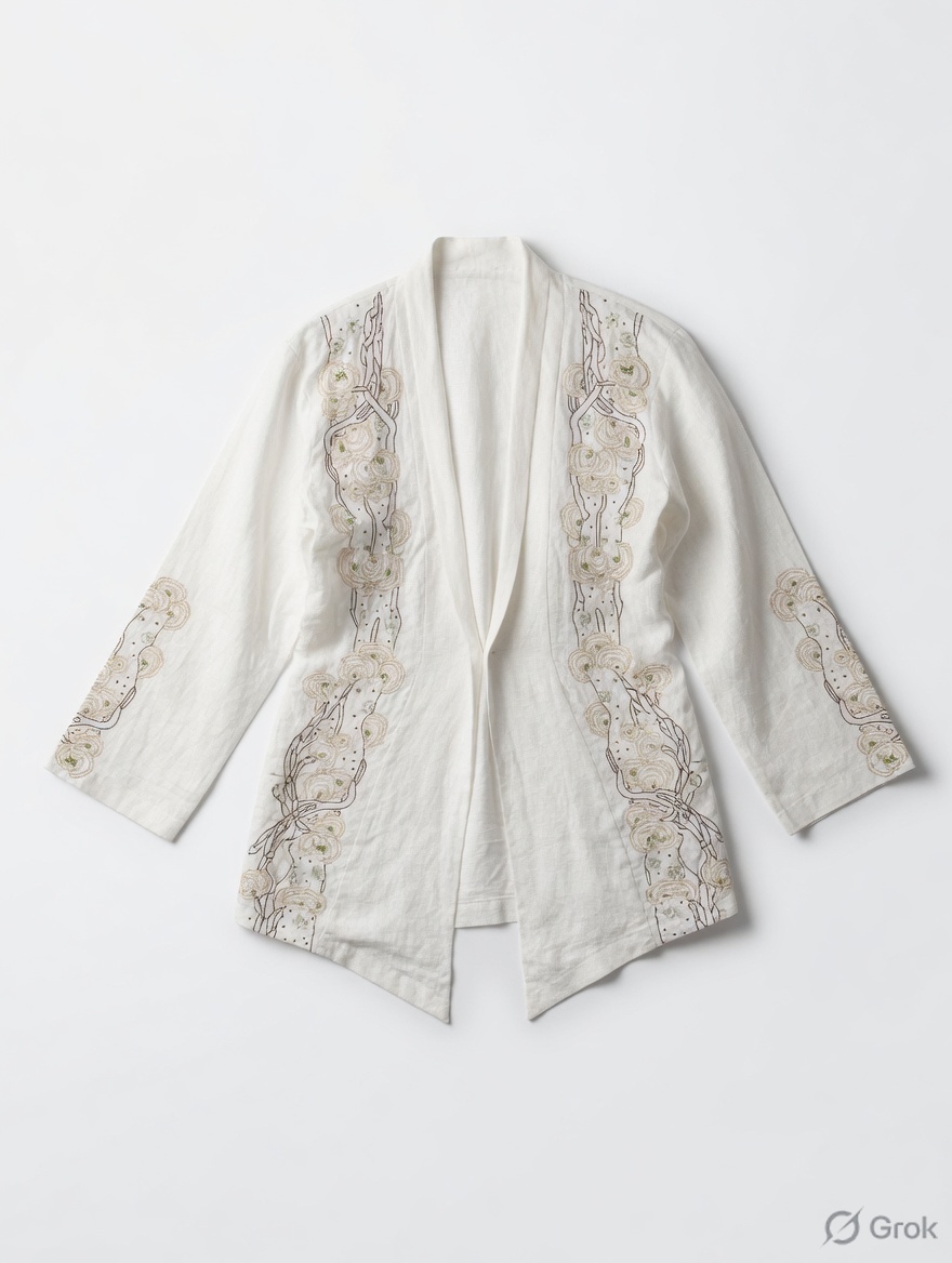 Off-white Embroidered Long Shirt - cloth image 1