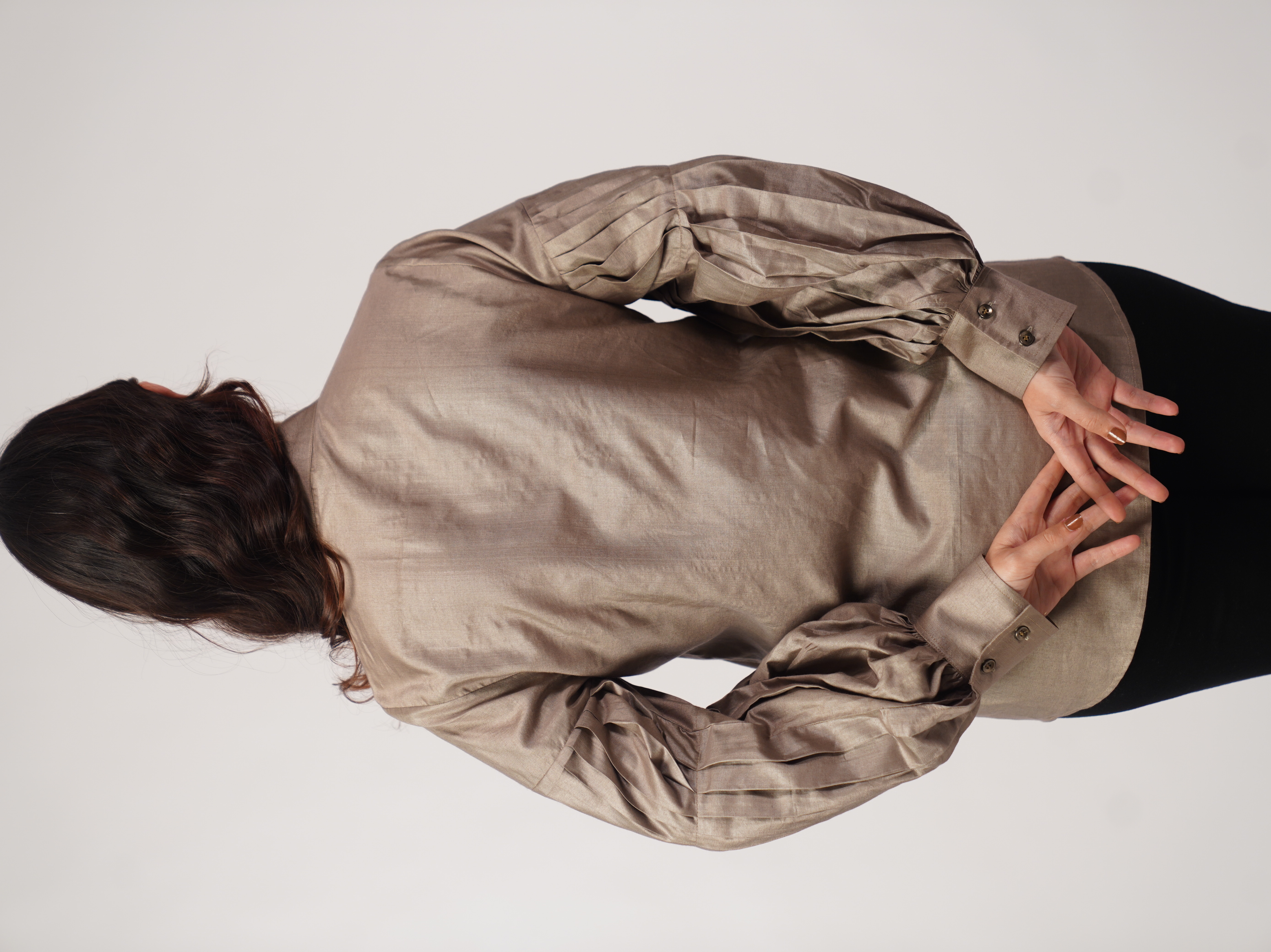 Gun Metal Pleated Shirt 2