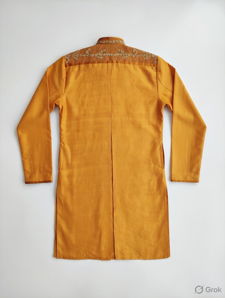 Yellow Embroidered Kurta - cloth image 2