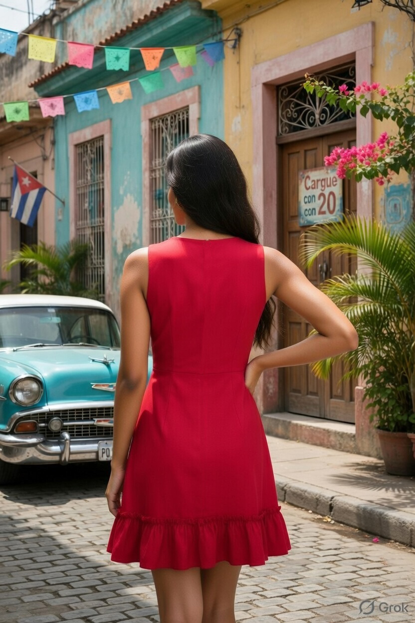 Maroon Flower Embroidered Dress 2