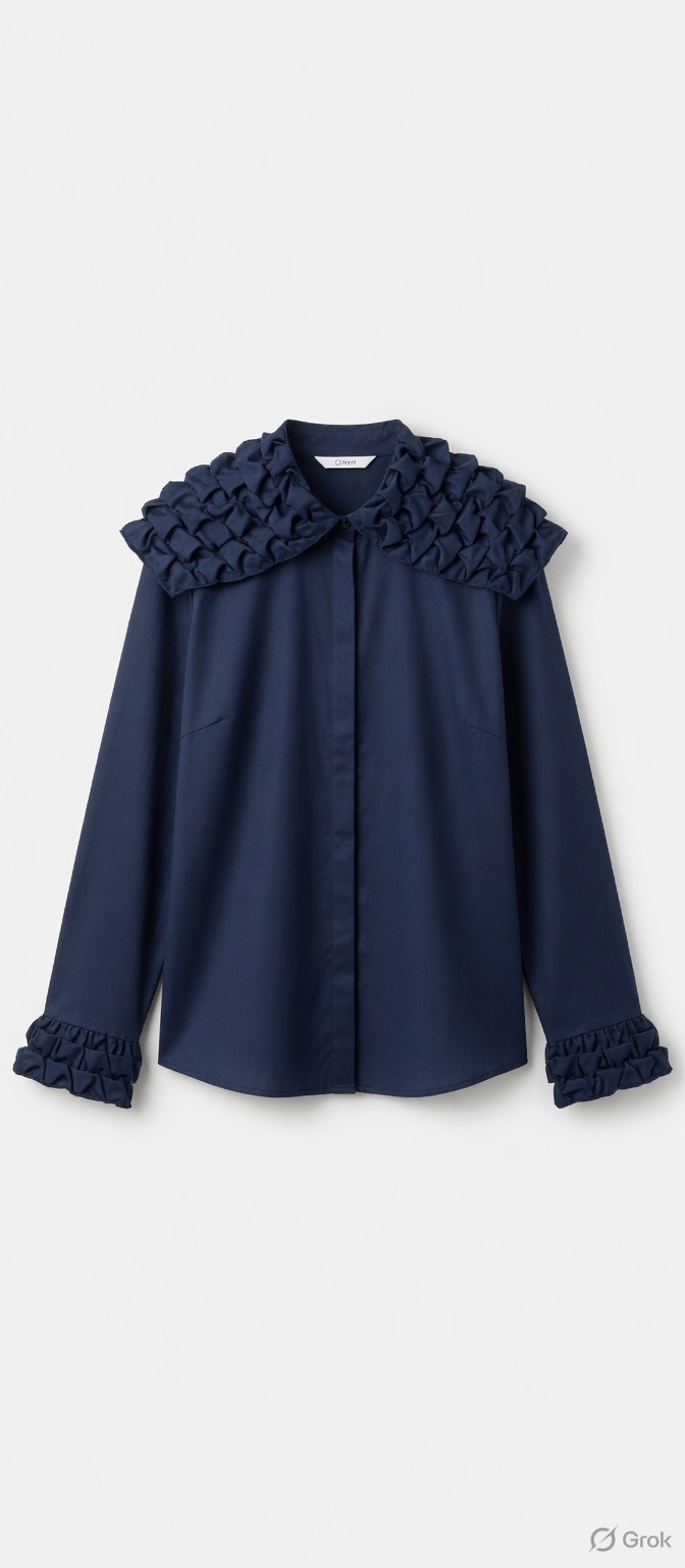 Dark Blue Smocking Shirt - cloth image 1